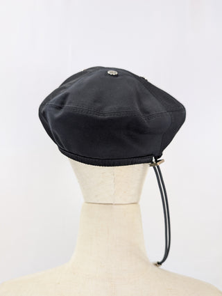 Black Beret With Drawstring