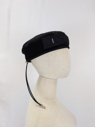 Black Beret With Drawstring