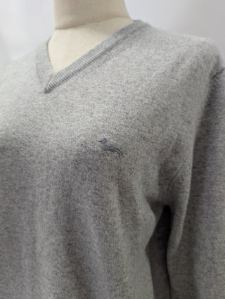 Harmont & Blaine Light Grey V-Neck Wool Pullover