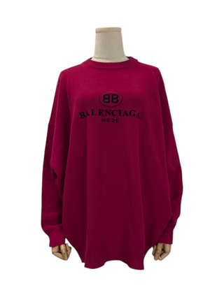 Wine Red Logo Wool And Cashmere Pullover