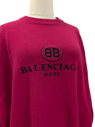 Wine Red Logo Wool And Cashmere Pullover