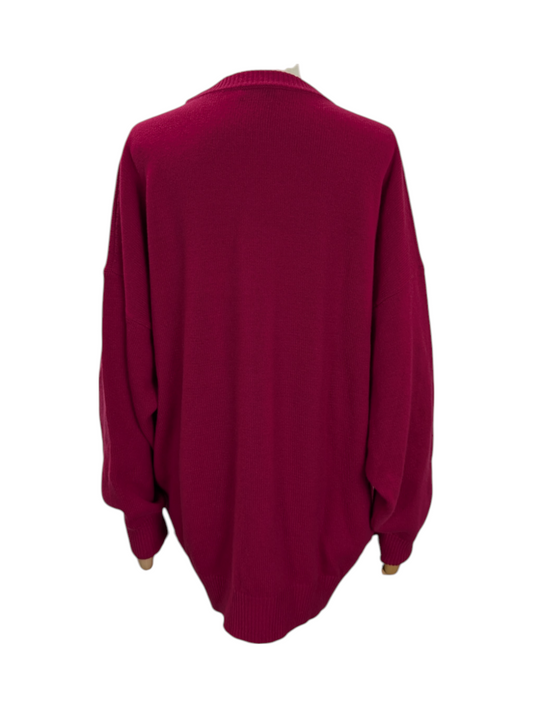 Wine Red Logo Wool And Cashmere Pullover