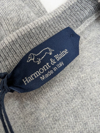 Harmont & Blaine Light Grey V-Neck Wool Pullover