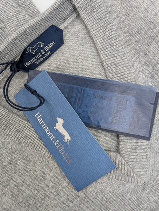 Harmont & Blaine Light Grey V-Neck Wool Pullover