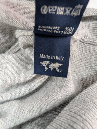 Harmont & Blaine Light Grey V-Neck Wool Pullover