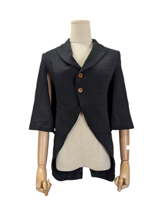 Comme Des Garcons Black Mid Sleeved Cape Jacket With Sparrow Tail Back