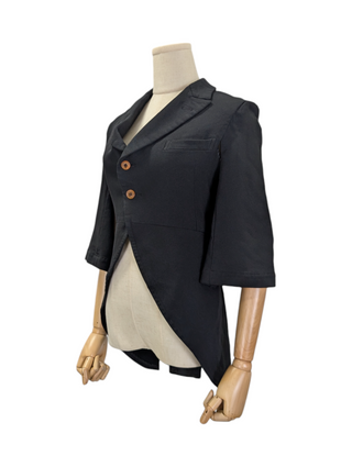 Comme Des Garcons Black Mid Sleeved Cape Jacket With Sparrow Tail Back