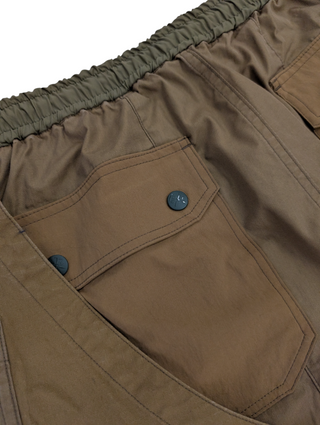 White Mountaineering Earth Tone Elastic Waisted Cotton And Nylon Drawstring Pants