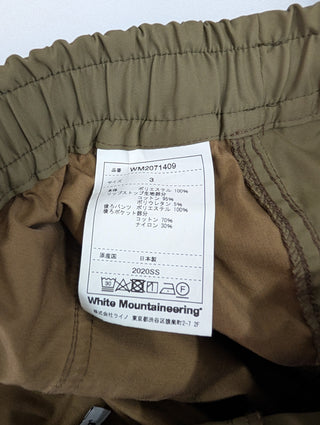 White Mountaineering Earth Tone Elastic Waisted Cotton And Nylon Drawstring Pants