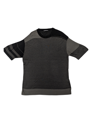 Olive Grey Striped Knit Top