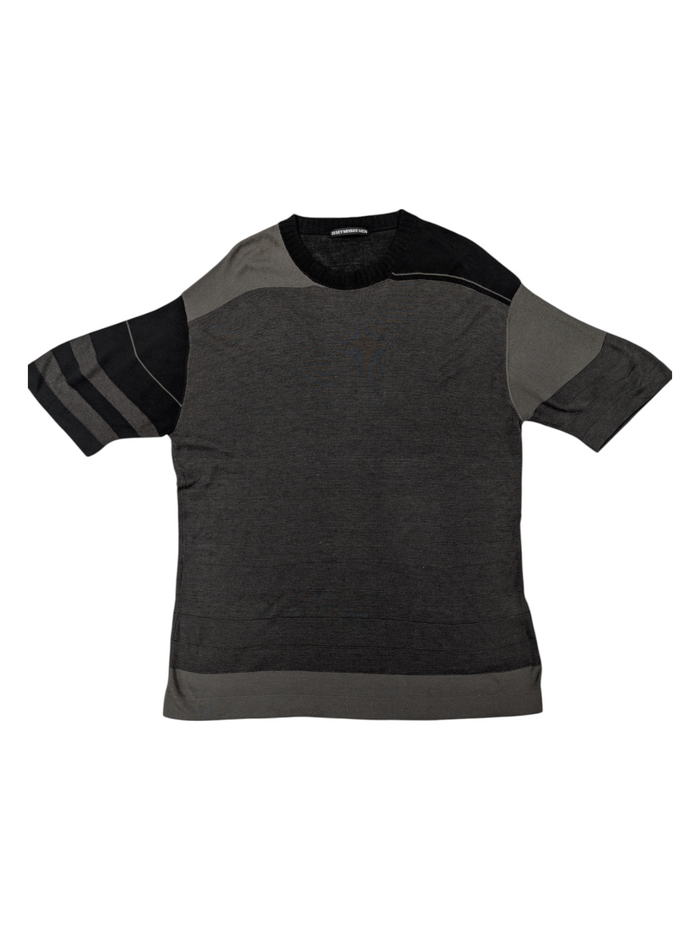 Olive Grey Striped Knit Top