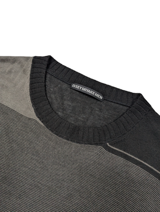 Olive Grey Striped Knit Top