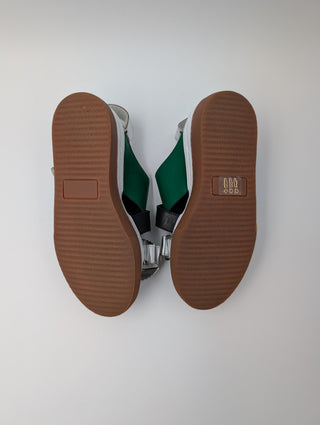 Toga Pulla Green And Silver Open-Toed Shoes With Iconic Detail