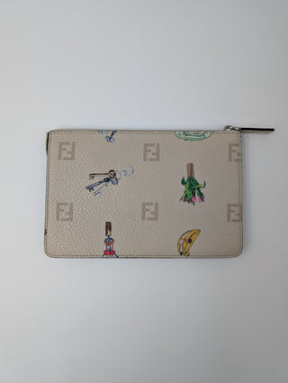 Fendi Beige Clutch With Pattern