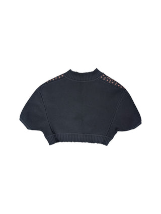 Alaia Black And Bronze Cropped Open Top