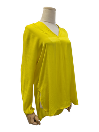 Yellow Long Sleeved V-Neck Top