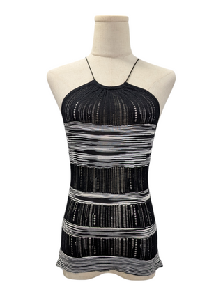 Black And White Halter Neck Top