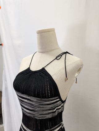 Black And White Halter Neck Top