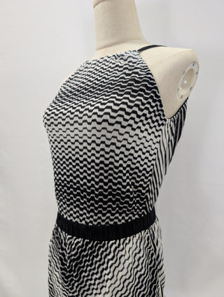 Black And White Pattern One-Piece Sunbath Jumpsuit