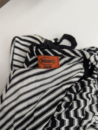 Black And White Pattern One-Piece Sunbath Jumpsuit