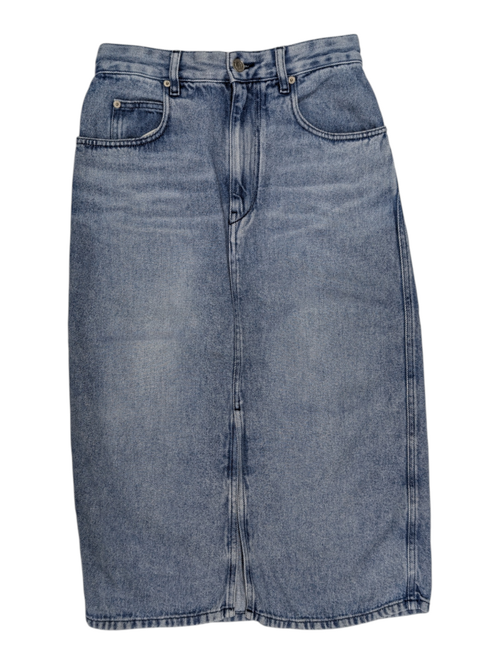 Light Blue Denim Midi Skirt