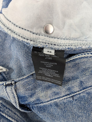 Light Blue Denim Midi Skirt