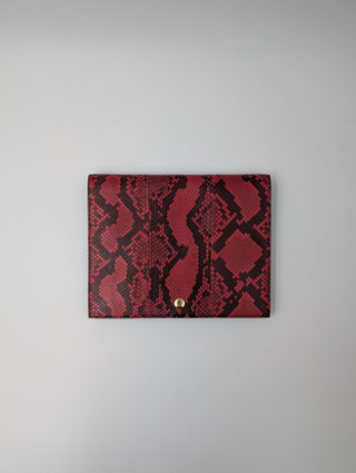 Celine Red Leather Snake Print Envelope Pouch