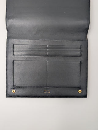 Celine Red Leather Snake Print Envelope Pouch