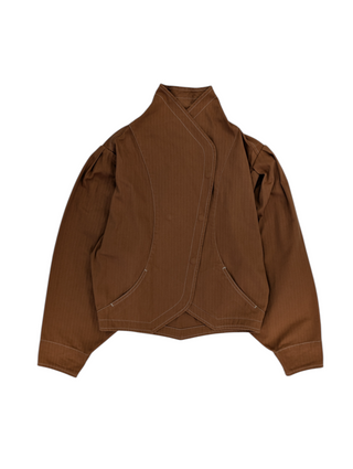 Brown Denim Pauline Striped Jacket