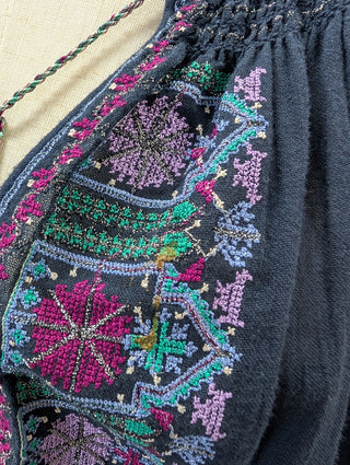 Navy Blue 'Cibarya' Cotton Blouse