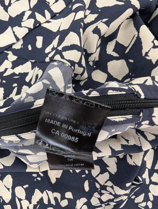 Navy Silk Sakura Print Blouse