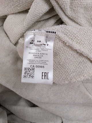 Beige Long Sleeved Cotton Sweat Dress