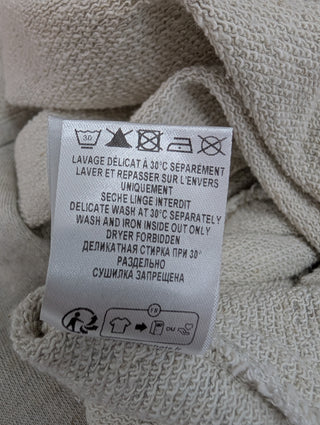 Beige Long Sleeved Cotton Sweat Dress