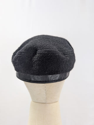 Wool Felt Marine Cap With Leather Bill