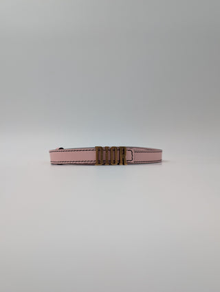 Pink Leather Belt With Logo Buckle
