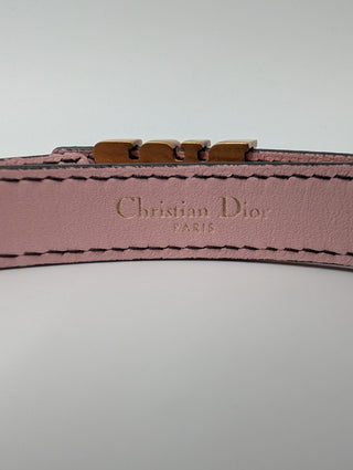 Pink Leather Belt With Logo Buckle