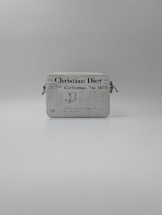 Christian Dior 2019 Daniel Arsham Newspaper Print Crossbody Bag
