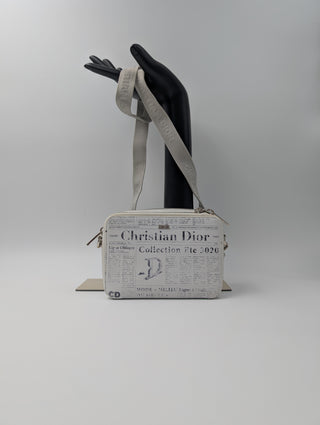 Christian Dior 2019 Daniel Arsham Newspaper Print Crossbody Bag