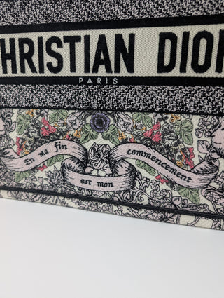 Christian Dior Medium Book Tote With Multicolor "Around The World" Motif