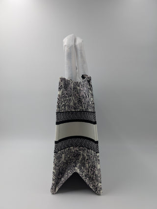 Christian Dior Medium Book Tote With Multicolor "Around The World" Motif