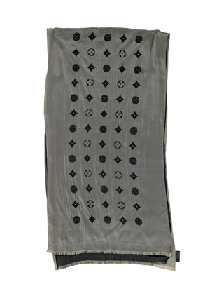 Louis Vuitton Black And Dark Beige Chiffon Layered Scarf