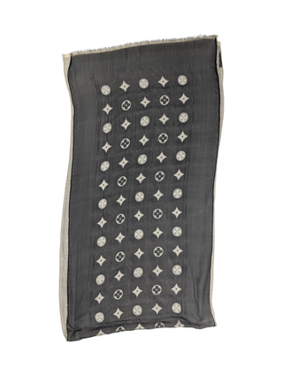 Louis Vuitton Black And Dark Beige Chiffon Layered Scarf