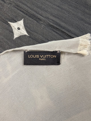 Louis Vuitton Black And Dark Beige Chiffon Layered Scarf