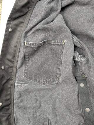 Black Zip Up Denim Hooded Jacket