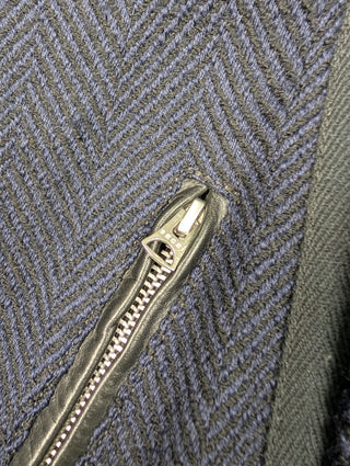 Wool Coat With Leather Docking Jacket