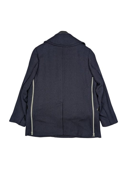 Wool Coat With Leather Docking Jacket