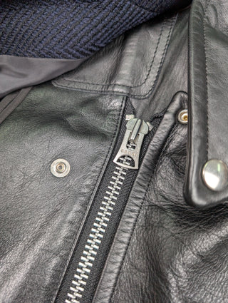 Wool Coat With Leather Docking Jacket