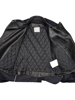 Wool Coat With Leather Docking Jacket