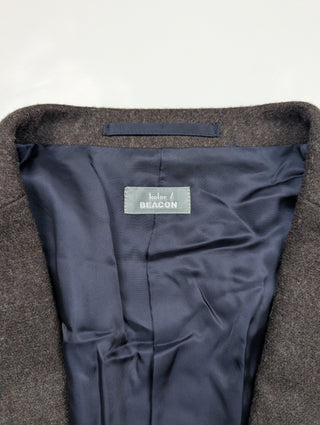 Two-Toned Wool Jacket With A Knitted Hem