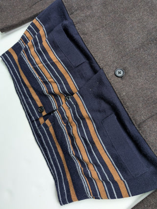 Two-Toned Wool Jacket With A Knitted Hem